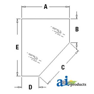 338428A1 - Glass, Door, Lower (RH)